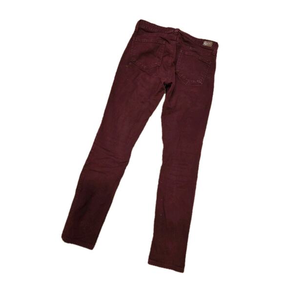 Paige Peg Skinny Jeans 27 Stretch Deep Red Burgundy Wash Mid Rise Retails $185 - Picture 4 of 5